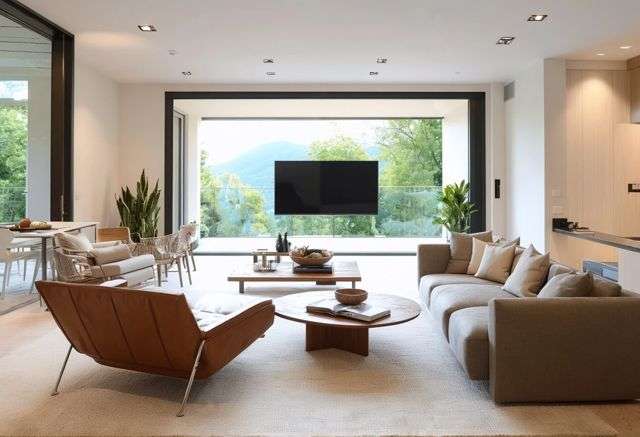 Modern living room with new furniture