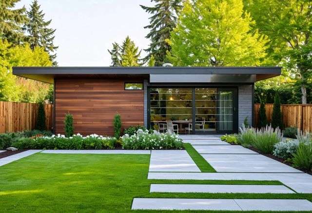 modern ADU with garden