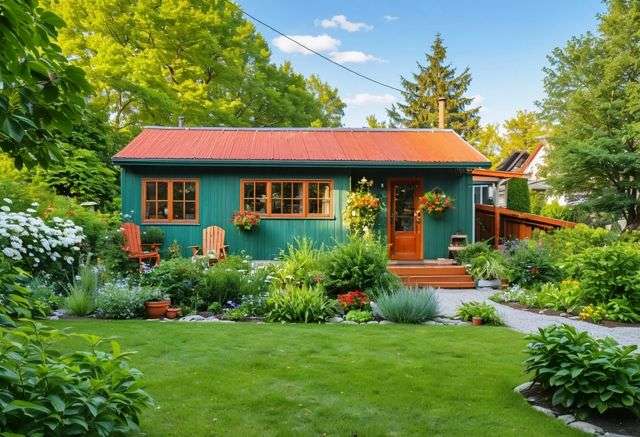 Cozy small house with lush garden